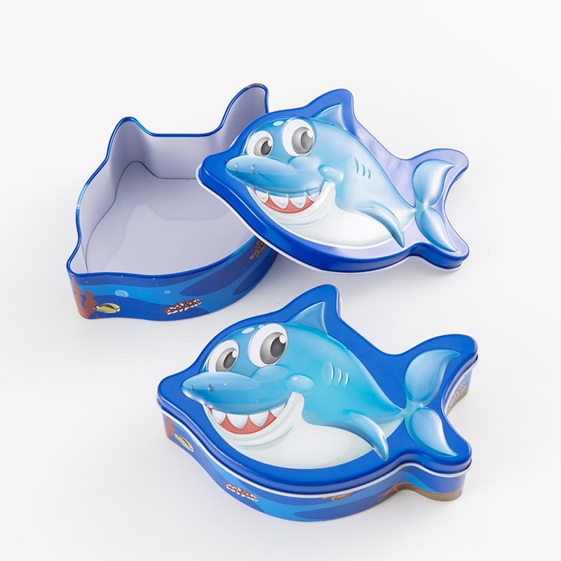 Custom shark shaped tins,fish shaped tins for mints,candy