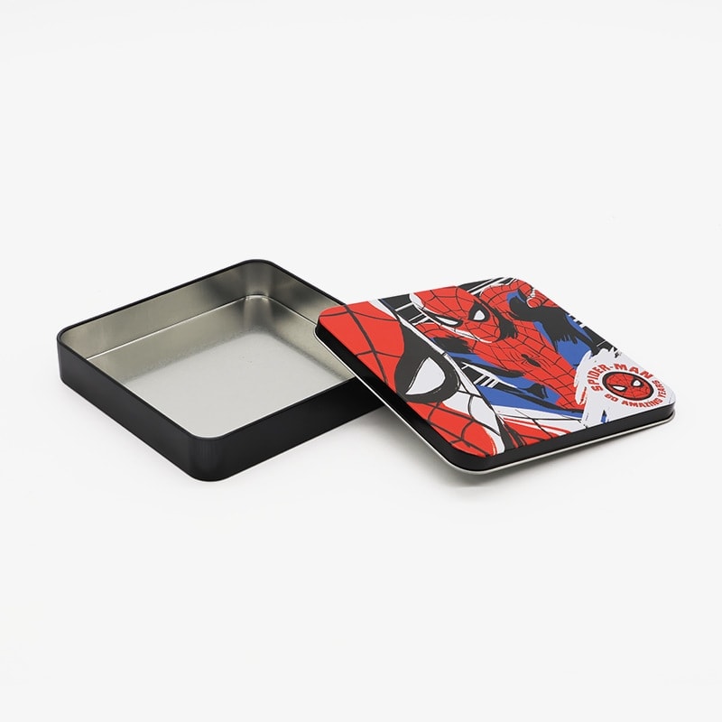 Custom Christmas holiday Square Spiderman Cookie Tins